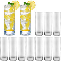 Qappda Glass Cups 10 Oz, Clear Highballl Glass Cocktail Glass Drinking Glasses For Kitchen,Heavy Base Water Cup For Juice,Cocktails,Beverages,Drinking Cups Beer Cups Set Of 12 Kty1002
