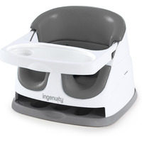 Ingenuity Baby Base 2-In-1 Booster Feeding And Floor Seat With Self-Storing Tray - Slate