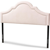Baxton Studio Rita Modern And Contemporary Light Pink Velvet Fabric Upholstered Full Size Headboard