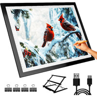 A3 Light Board With Stand Diamond Painting Light Pad,Tracing Light Board Drawing Light Box Anti-Mistouch Physical Button Stepless Dimming Diamond Art For Animation Skeching(A3+Stand)