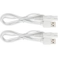 Charger Cord Replacement For Finishing Touch Flawless Legs Shaver Women Electric Trimmer - 5V Usb Power Cable (2-Pack, White) (Not For Other Models, Please See Product Pictures Before Buying)