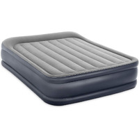 Intex 64135Ed Dura-Beam Plus Deluxe Pillow Rest Air Mattress: Fiber-Tech - Queen Size - Built-In Electric Pump - 16.5In Bed Height - 600Lb Weight Capacity