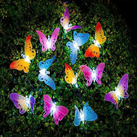 Berocia Butterfly Solar String Lights Outdoor, 12 Led Waterpoof Led Solar Butterfly Lights Outdoor Indoor For Bedroom