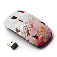 Koolmouse [ Optical 2.4G Wireless Mouse [ Music Notes Pink Flowers Butterflies Nature ]