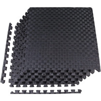 Balancefrom Puzzle Exercise Mat With Eva Foam Interlocking Tiles For Mma, Exercise, Gymnastics And Home Gym Protective Flooring, 1/2"" Thick, 24 Square Feet, Gray