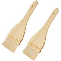 Alminionary 4Pcs Pastry Brushes Basting Oil Brush With Boar Bristles And Hardwood Handles Bbq Cooking Baking Brush For Spreading Butter, Egg Liquid To Pastries, Dessert, Bread Dough