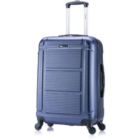 Inusa Pilot Luggage With Ergonomic Handles | Spacious Travel Suitcase With Four Spinner Wheels And Studs | 24 Inch Medium Hardside Spinner Luggage | Blue