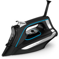 Rowenta, Iron, Smart Temp Stainless Steel Soleplate Steam Iron For Clothes, 380 Microsteam Holes, 1725 Watts Ironing, Auto-Off, Fabric Steamer, Black Clothes Iron, Dw3261
