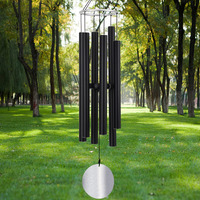 Wind Chimes For Outside Large Deep Tone,42 Inch Windchimes Tuned Soothing Melodic Tones Memorial Gift For Mom Dad Grandma Loved One,Sympathy Wind Chimes Deep Tone For Outside Patio Garden Decor,Black