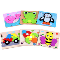 Smttw Toddler Puzzles Montessori Toys For 1 Year Old, Wooden Puzzles For Toddlers 1-3, Boys & Girls Learning Educational Toys Gift With 4 Animals&2 Vehicle Patterns With Drawstring Storage Bag