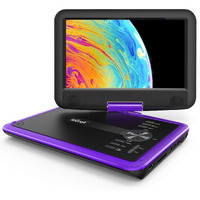 Iegeek 11.5"" Portable Dvd Player With Sd Card/Usb Port, 5 Hour Rechargeable Battery, 9.5"" Eye-Protective Screen, Support Av-In/Out, All Region - Purple