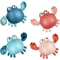 Giftrrtoy Bath Toys For Toddlers ,Cute Wind-Up Swimming Crab Baby Bathtub Toys For 1-3 Years Old 6 To 12 Months Boys Girls & Kids (Multi-Colors 4 Pcs)
