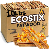 Eco-Stix Fatwood Fire Starter Kindling Firewood Sticks Bulk Packaged Firestarters 100% All Natural Resin Ocote Pine 10 Lbs