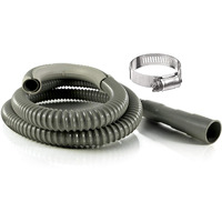 K&J 6Ft Heavy-Duty Washing Machine Drain Hose With Clamp - Industrial Grade Polypropylene Discharge Hose For Washing Machines - Fits Up To 1-1/4 Inch Drain Outlets
