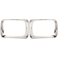 Oe Replacement New Chrome Headlight Bezels Trim Set Direct Replacement For 1992-1993 Dodge D150 D250 D350 Truck W150 W250 W350 Ramcharger (Partslink Number Ch2512118, Ch2513118)
