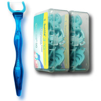 T.Smile Evolutionary Clean Dental Flossers, Kit Of Refills Plus Mid-Length Handle (1 Handle + 100 Refills)