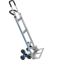 Topdeep 2 In 1 Aluminum Hand Truck 650 Lb Capacity, Heavy Duty Stair Climbing Cart With 6 Wheels, Convertible Hand Truck And Dolly With Loop Handle