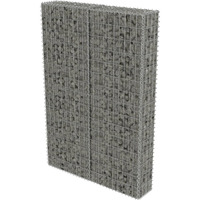 Vidaxl Gabion Basket With Lids, Galvanised Steel Gabion Wall, Rectangular Gabion Cage For Garden, High Load Capacity, 39.4""X7.9""X59.1""