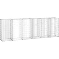Vidaxl Gabion Wall With Covers Galvanized Steel 118""X19.7""X39.4""