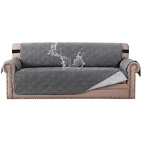 H.Versailtex 100% Waterproof Sofa Slipcover Washable Sofa Cover Non-Slip Couch Cover For 3 Cushion Cover Furniture Protector For Pets Couch Slipcovers With Puppy Paw Silicone Backing (Sofa, Grey)