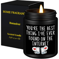 Homsolver Gifts For Him,Anniversary,Valentines Day,Birthday Gifts For Men Him Boyfriend,Best Thing I Found On The Internet Candles-Black Cedar & Sandwood Scented