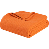 California King Burnt Orange Cotton Woven Geometric Blanket