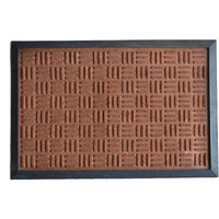 24"" X 36"" Brown Synthetic Fiber Abstract Outdoor Door Mat