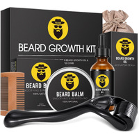 Beard Growth Kit - Beard Kit For Men With Beard Growth Oil (2Oz), Beard Balm, Beard Comb, Massager For Spot/Patchy Beard - Christmas, Anniversary, Birthday For Men, Dad, Husband, Boyfriend
