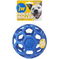 Jw Pet Hol-Ee Roller Dog Toy Puzzle Ball, Natural Rubber, Large (5.5 Inch Diameter), Colors May Vary