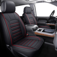 Luckyman Club 2 Front Silverado Seat Covers Fit For 2007-2023 2024 2025 Chevy Silverado Sierra 1500 2500 3500 With Water Proof Faux Leather (Black 2 Pcs)