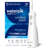 Waterpik Cordless Pearl Rechargeable Portable Water Flosser For Teeth, Gums, Braces Care And Travel With 4 Flossing Tips - Ada Accepted, Wf-13 White, Packaging May Vary