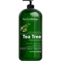 New York Biology Tea Tree Body Wash For Men And Women - Moisturizing Body Wash Helps Soothe The Skin - Refreshing And Hydrating Cleanser For Body And Feet - 16.9 Fl Oz