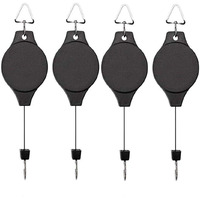 Lythor 4 Pack Plant Hook Pulley, Retractable Plant Hanger Easy Reach Hanging Flower Basket For Garden Baskets Pots And Birds Feeder Hang High Up And Pull Down To Water Or Feed