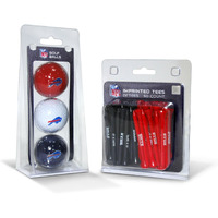 Team Golf Nfl Buffalo Bills 3 Golf Balls And 50 Golf Tees Logo Imprinted Golf Balls (3 Count) & 2-3/4"" Regulation Golf Tees (50 Count), Multi Colored