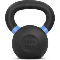 Yes4All 12Kg/26Lbs Cast Iron Kettlebell, Powder Coated With Wide Handle & Flat Bottom - For Strength Training & Cross-Training