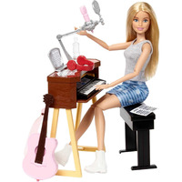 Barbie Careers Playset, Blonde Musician Doll With Removable Outfit & Accessories Including Guitar, Keyboard, Mics & More