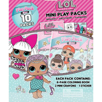 Bendon Lol Dolls Play Packs | L.O.L Party Favors And Supplies | Each With Mini Coloring Book, 2 Crayons, And A Sticker | 10-Pack | Officially Licensed