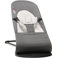 Babybjrn Bouncer Balance Soft, Cotton/Jersey, Dark Gray/Gray 2-In-1 Adjustable Baby Bouncer Seat And Toddler Chair, Newborn To Toddler (8-29 Lbs), 4 Positions, Lightweight & Portable