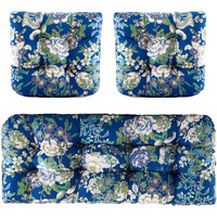 Blisswalk Outdoor Chair Cushions,3 Piece Loveseat Outdoor Cushions Set,Tufted/Wicker Patio Cushion For Patio Furniture All Weather,44X19 X5,Floral