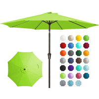 Jearey 9Ft Outdoor Patio Umbrella Outdoor Table Umbrella With Push Button Tilt And Crank, Market Umbrella 8 Sturdy Ribs Uv Protection Waterproof For Garden, Deck, Backyard, Pool (Beige)