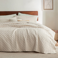 Bedsure Quilts King Size - Lightweight Bedspreads King Size With Basket Weave Pattern, Soft Quilt Bedding, Beige Comforter Coverlet For All Seasons (106"" X 96"")