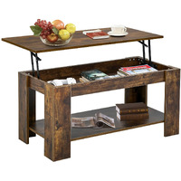 Fdw Lift Top Coffee Table With Hidden Storage Compartment & Lower Shelf,Coffee Table With Lift Top For Living Room,Home Small Space,39.4In,Brown