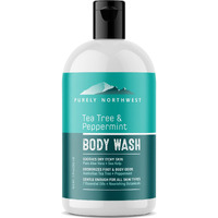 Purely Northwest-Tea Tree Oil & Peppermint Body Wash For Men & Women-A Refreshing Natural Daily Soap For Body Odor & Acne-Effectively Soothes Jock Itch, Chafing & Athletes Foot-Discolored Nails-9Oz