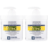 Advanced Clinicals Retinol Cream Value Set- Two Spa Size 16Oz Bottles With Pump Best Anti-Wrinkle Cream With Retinol And Antioxidants Ultimate Firming Cream For Face, Neck, Hands, Body