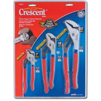 Crescent R200Set3 3 Piece 7-Inch, 10-Inch, And 12-Inch Tongue And Groove Plier Set