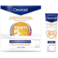 Clearasil Stubborn Acne Control 5In1 Spot Treatment Cream, Maximum Strenght With 10% Benzoyl Peroxide, Acne Medication, 1 Oz