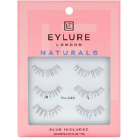 Eylure Naturals No 020 Reusable Eyelashes, Adhesive Included, Black, 3 Pairs