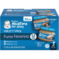 Gerber Baby Foods 2Nd Foods Meat Variety Pack, Chicken  Turkey, Mealtime For Baby, 25 Ounce Jar (Pack Of 12)