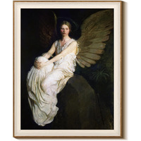 Insimsea Framed Canvas Wall Art Home Decor,Stevenson Angel Vintage America Country Memorial Classical Oil Painting Prints Decorative For Living Room, Bedroom, Office Wall Decor 16X20In