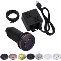 Bestill Sink Top Garbage Disposal Air Switch Kit With Dual Outlet, Ul Listed, Oil Rubbed Bronze 3.6"" Long Push Button With Brass Cover, Compatible With Disposer And Dishwasher